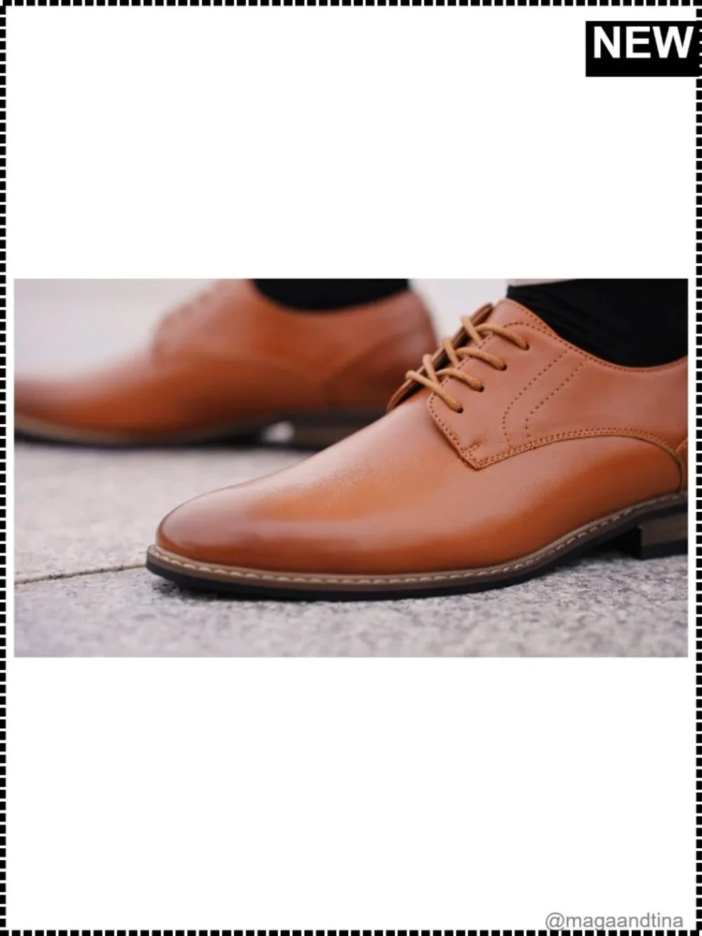 Men's Oxford Dress Shoes Faux Leather Lace Up Formal Business Comfort